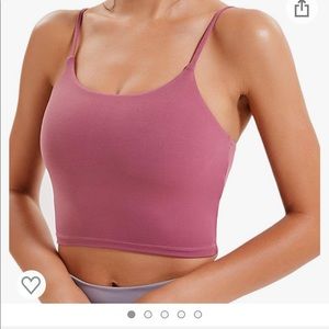 Crop top/sports bra tank top rose red